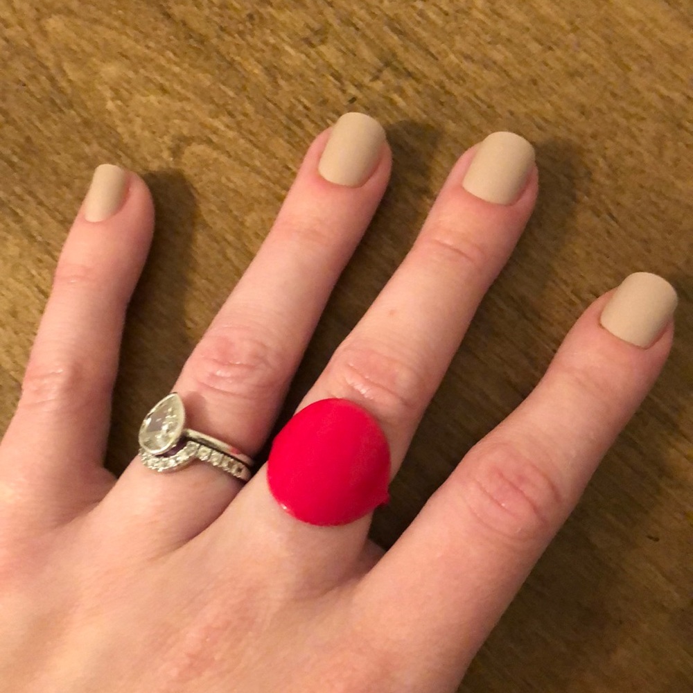 Beautiful, slightly worn red-plated ring
